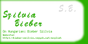 szilvia bieber business card